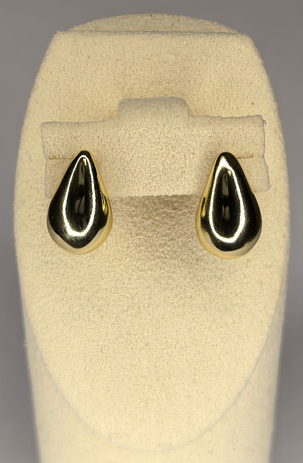 Polished Teardrop Stud Earrings – Gold-Tone