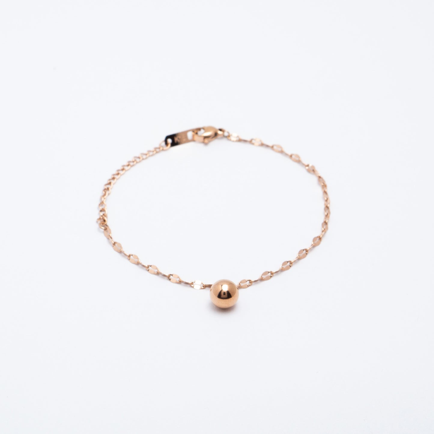 One Bead Anklet - Rose Gold