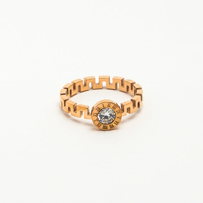 Rose Gold Roman Numbers Ring