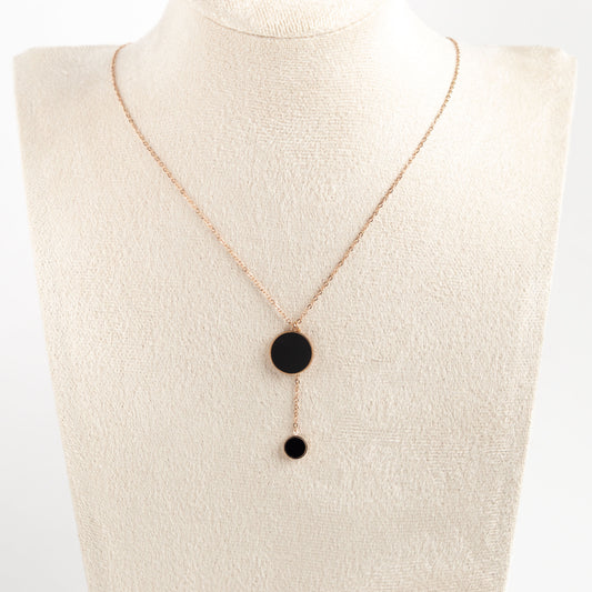 Black Circle Pendant Necklace