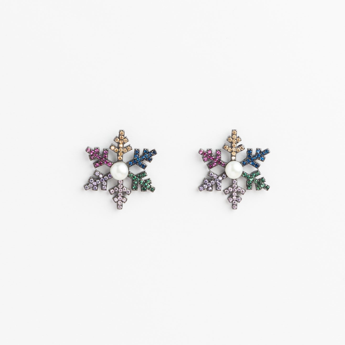 Black S925 Snowflakes Earring