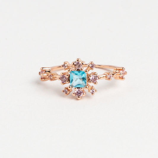 Blue Rhinestone Ring