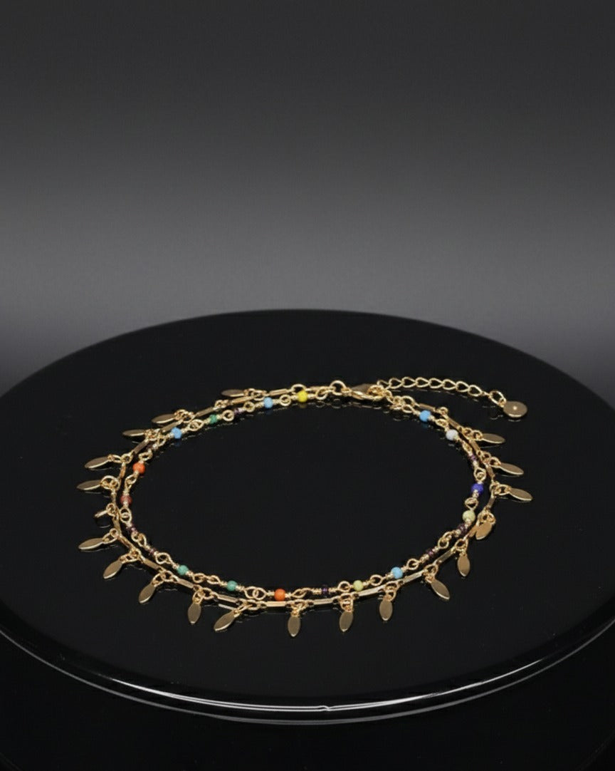 Brass Heart Bohemia Multi-Layer Chain Anklet
