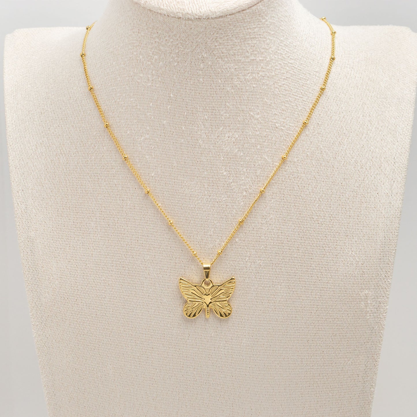 Butterfly Gold Plated Necklace - Mid Size