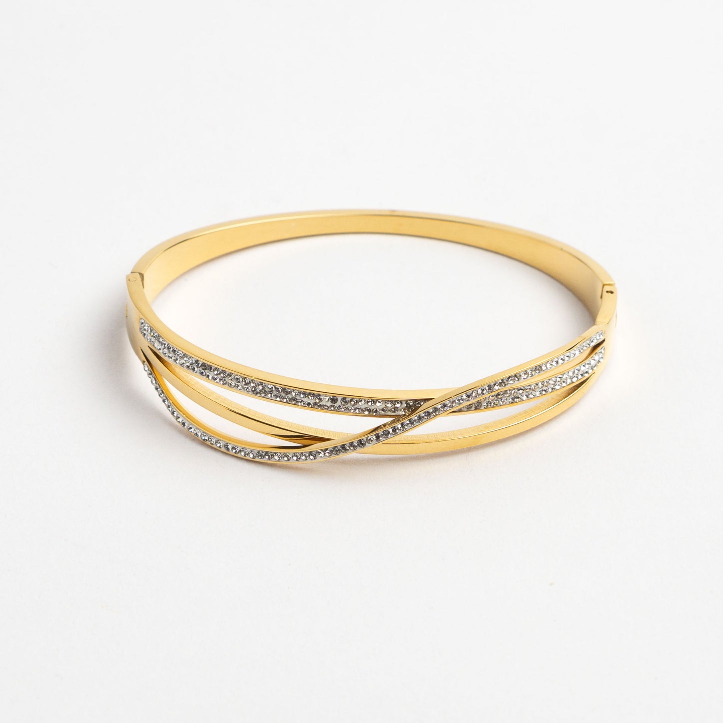 Circular Cross Twisted Bangle