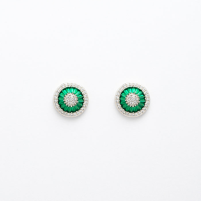 Emerald Green Stud Crystal Earrings