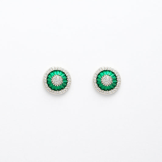 Emerald Green Stud Crystal Earrings