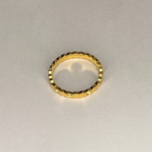 Faceted Eternity Band Ring