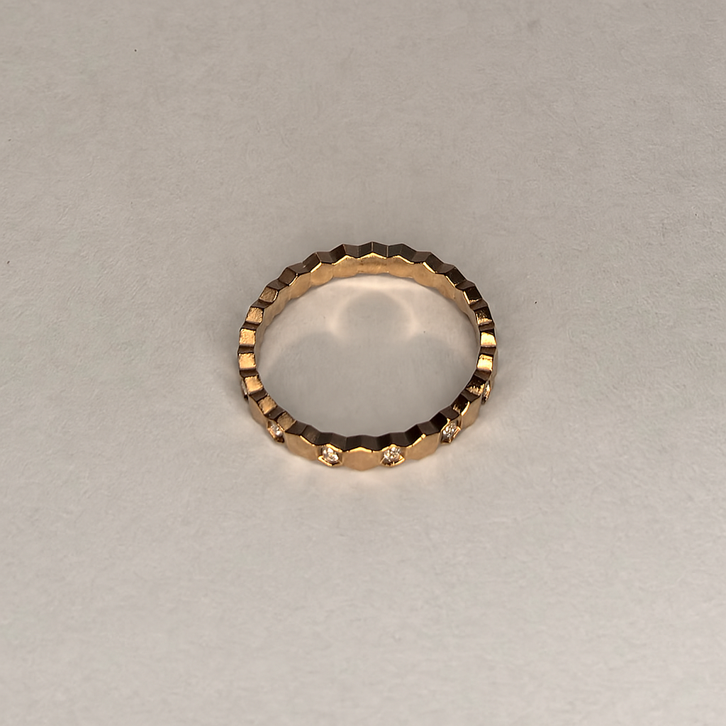 Faceted Eternity Band Ring