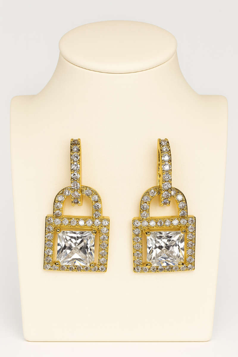Glam Lock Drop Earrings