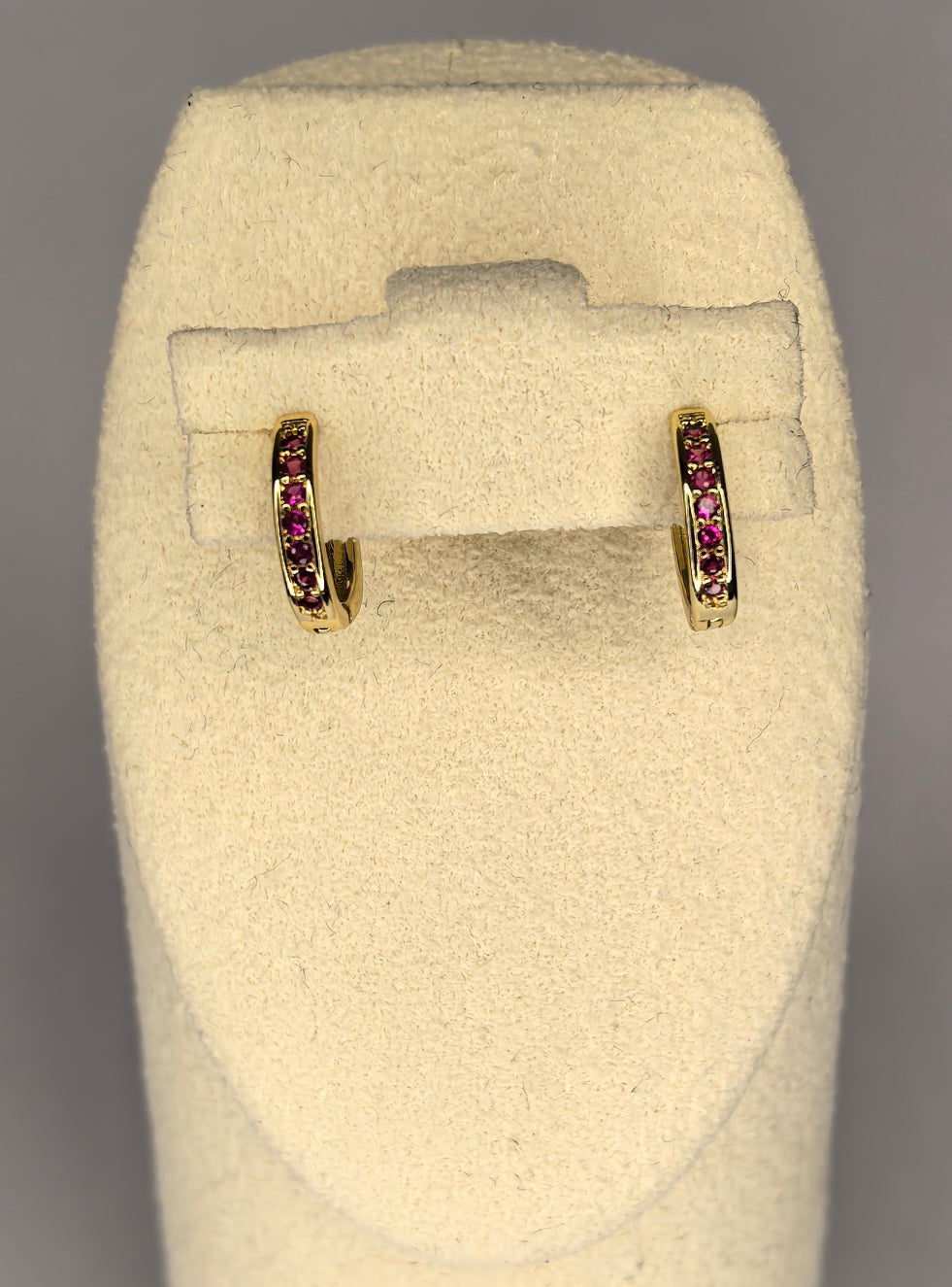 Mini Ruby Spark Huggie Earrings