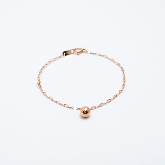One Bead Anklet - Rose Gold