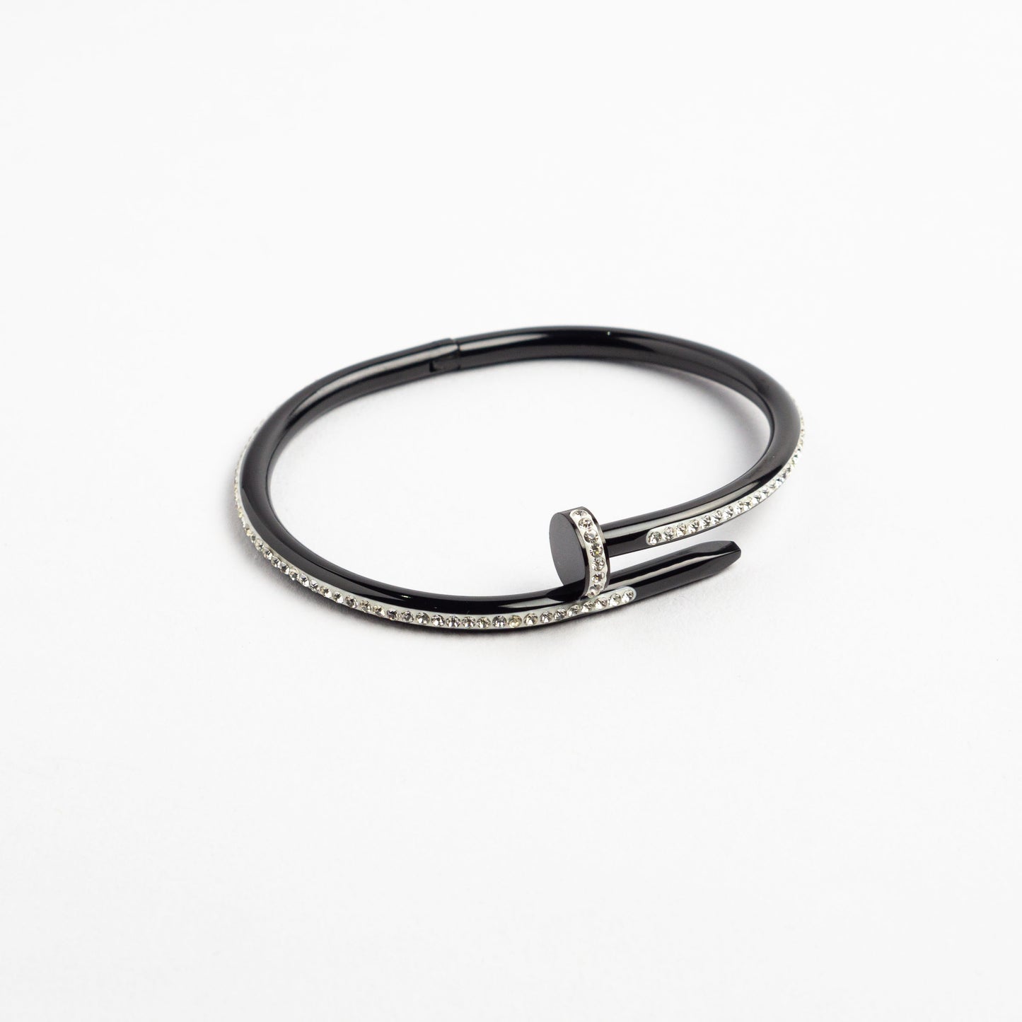 Rhinestone Nail Bracelet - Black