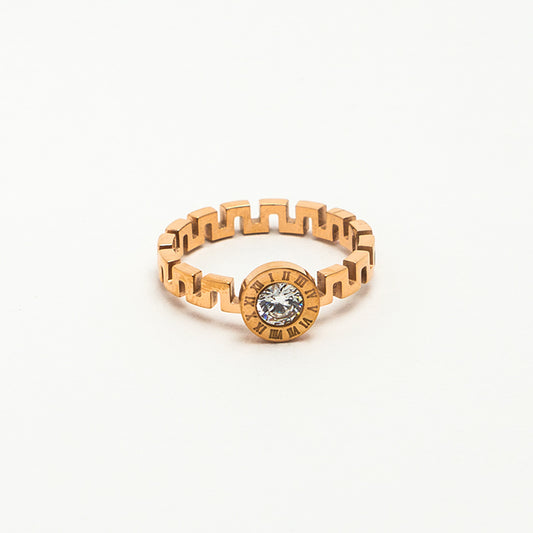 Rose Gold Roman Numbers Ring