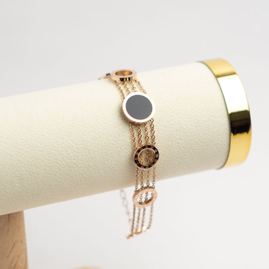 Round Link Chain Belt Bracelet - Rose Gold