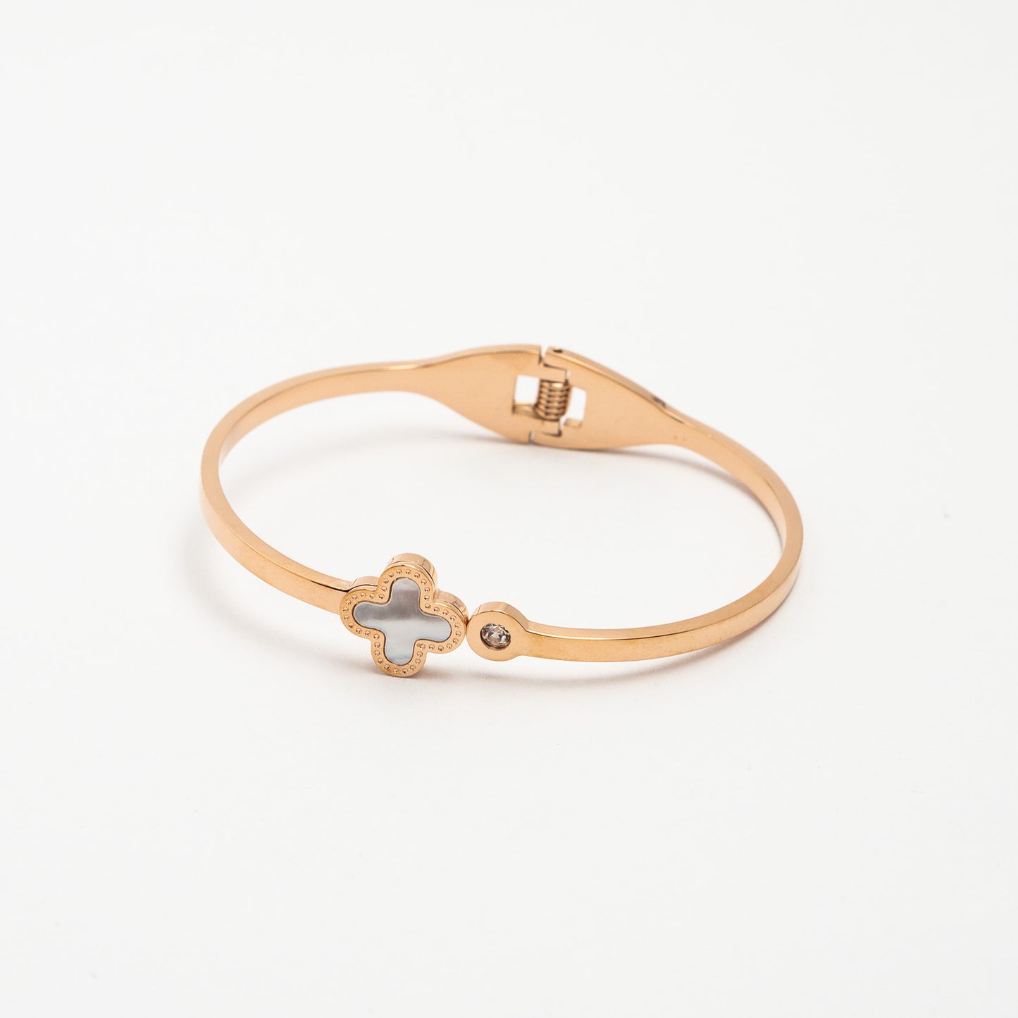 Silver Clover Leaf Bangle