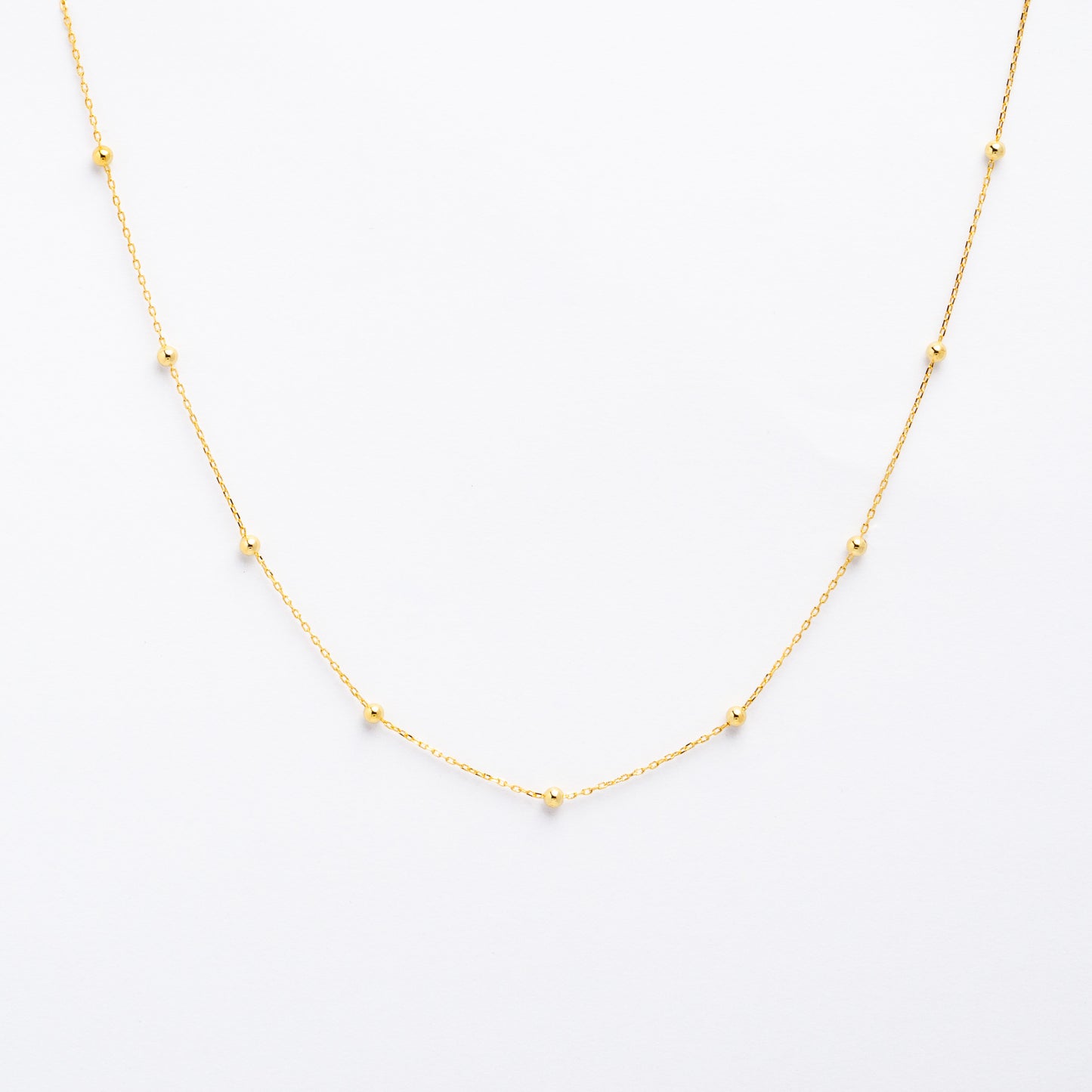 Sterling Silver round small bead necklace