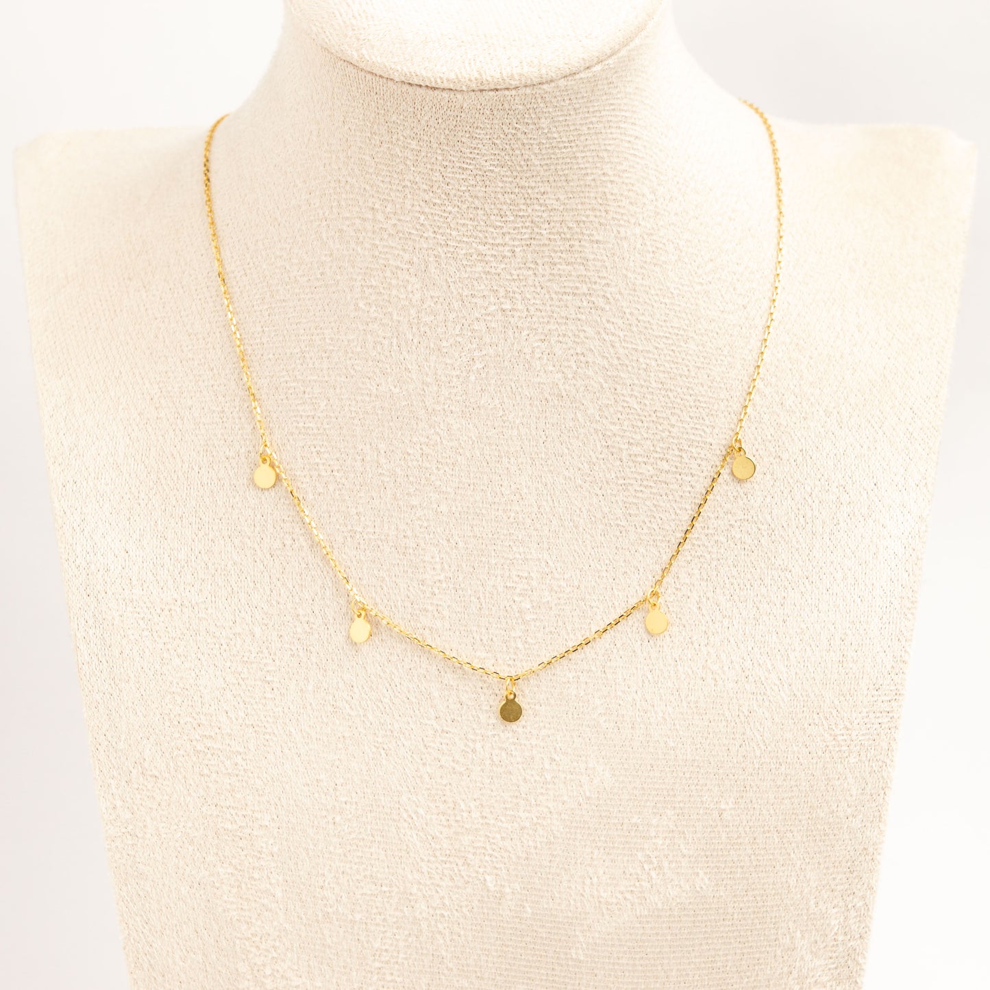 Tiny Disc Necklace - Gold