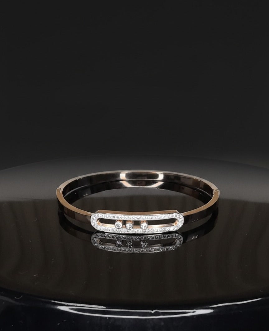 Titanium Cubic Zirconia Geometric Minimalist Band Bangle