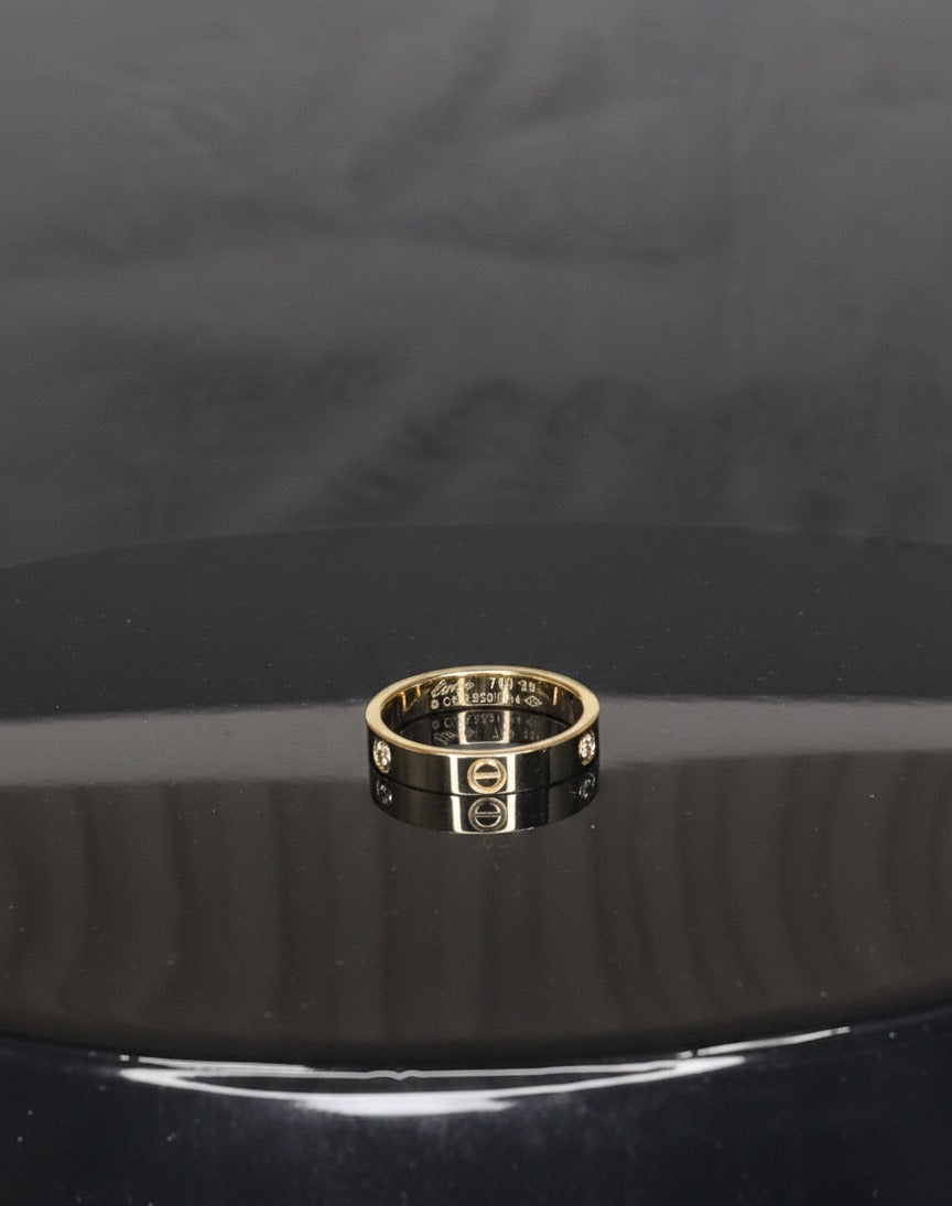 Titanium Rhinestone Round Minimalist Band Ring