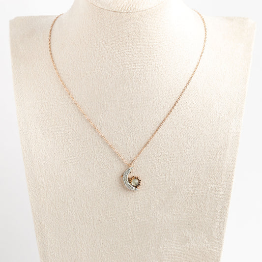 Titanium steel cubic zirconia vintage necklace