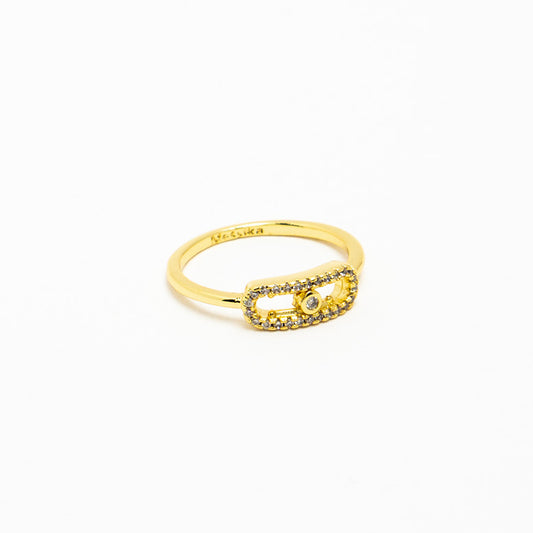 Trendy Dainty Drop Ring - Gold
