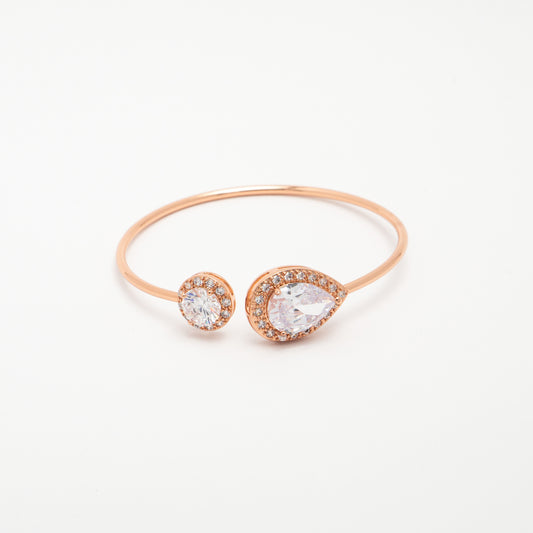 Water Drop Cuff Bangle - Rose Gold